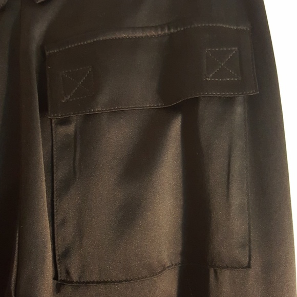 Guess Black Silk Cargo Crop Pant w Drawstrings 2 - Picture 7 of 9